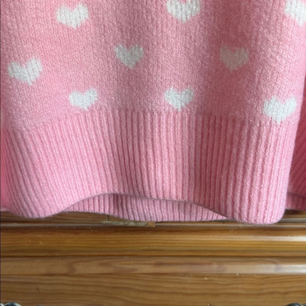 CeCe Pink and White Heart Sweater size xl nwt - Picture 5 of 7